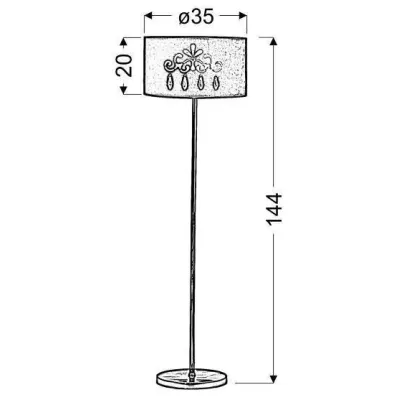 Moderní podlahová lampa DECOR - 1xE27, 60W, chromovaná / červená