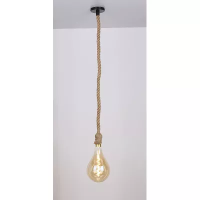 Provazový závěs DORANA - 1xE27, 60W, hnědý
