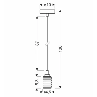 Lankový závěs DORFAN - 1xE27, 60W, černý