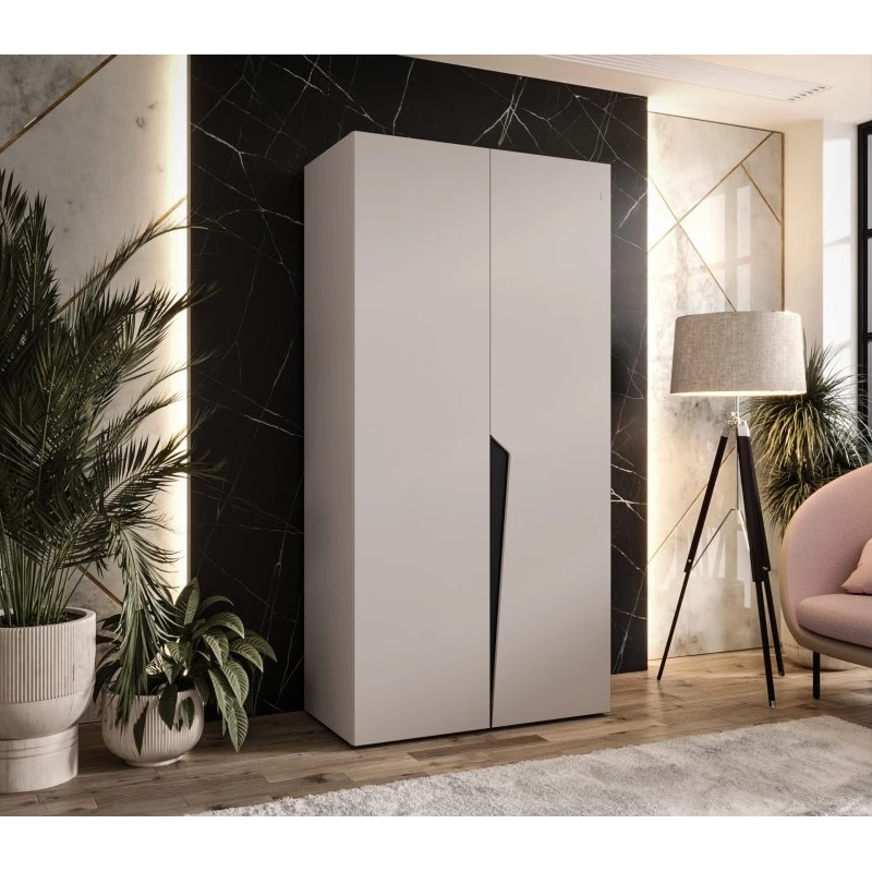 Šatní skříň 100 cm SORAYA 1 - kašmír / černý úchyt