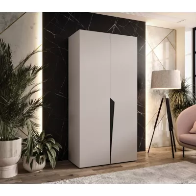 Šatní skříň 100 cm SORAYA 1 - kašmír / černý úchyt