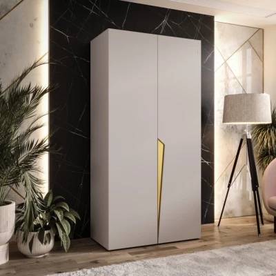 Šatní skříň 100 cm SORAYA 1 - kašmír / zlatý úchyt