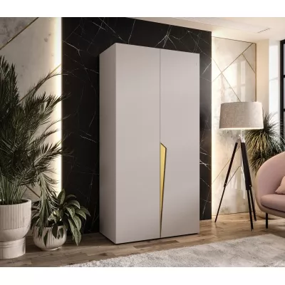 Šatní skříň 100 cm SORAYA 1 - kašmír / zlatý úchyt