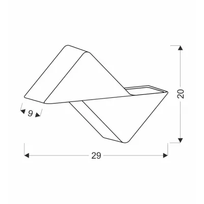 Nástěnné LED venkovní svítidlo DRACENA - 9W, 3000K (teplá bílá), černé