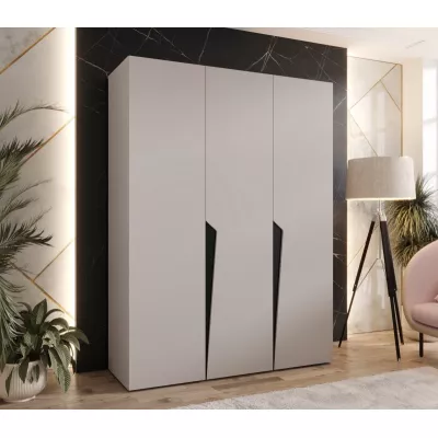 Elegantní šatní skříň 150 cm SORAYA 1 - kašmír / černé úchyty