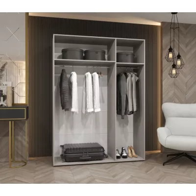 Elegantní šatní skříň 150 cm SORAYA 1 - bílá / zlaté úchyty