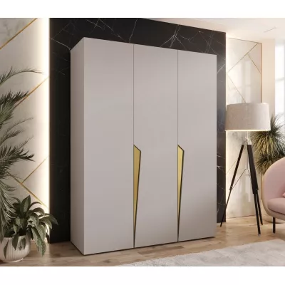 Elegantní šatní skříň 150 cm SORAYA 1 - kašmír / zlaté úchyty