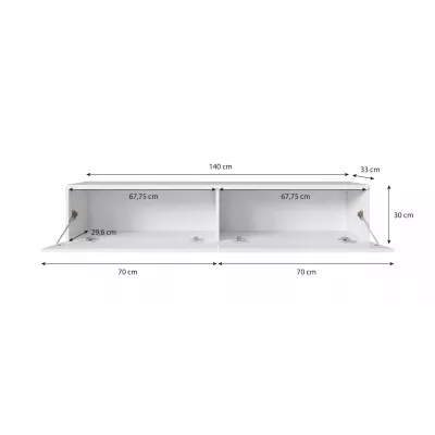 TV stolek CERIEE 140 - černý grafitový / vzor rybí kost