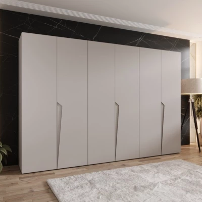 Velká šatní skříň 300 cm SORAYA 1 - kašmír / kašmírové úchyty