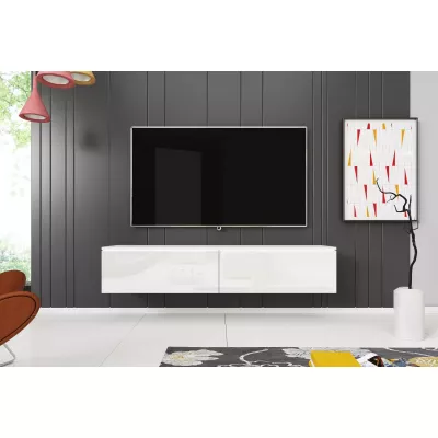 TV stolek CERIEE 140 - bílá, bílá lesklá