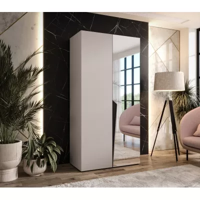 Šatní zrcadlová skříň 100 cm SORAYA 2 - kašmír / černý úchyt