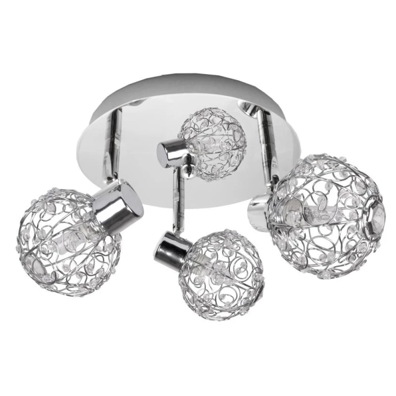 Stropní kulaté moderní osvětlení COLLAR - 3xG9, 40W, chromované
