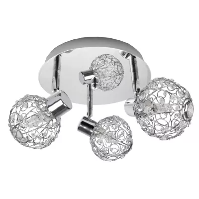 Stropní kulaté moderní osvětlení COLLAR - 3xG9, 40W, chromované