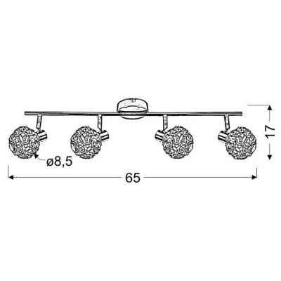 Stropní moderní osvětlení COLLAR - 4xG9, 40W, chromované