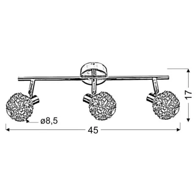 Stropní moderní osvětlení COLLAR - 3xG9, 40W, chromované