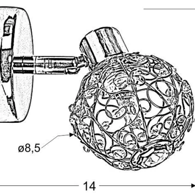 Nástěnné designové osvětlení COLLAR - 1xG9, 40W, chromované