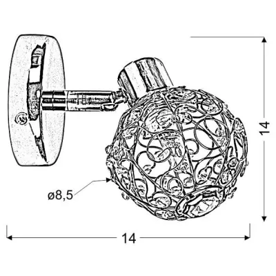 Nástěnné designové osvětlení COLLAR - 1xG9, 40W, chromované