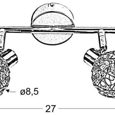 Nástěnné / stropní moderní osvětlení COLLAR - 2xG9, 40W, chromované