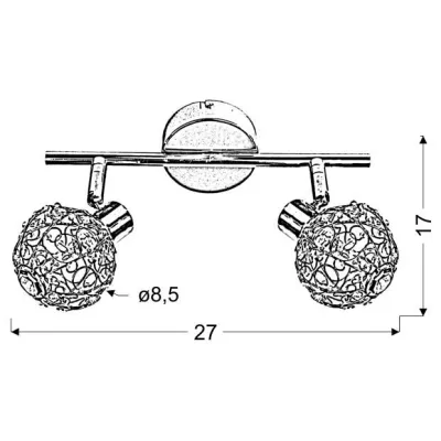 Nástěnné / stropní moderní osvětlení COLLAR - 2xG9, 40W, chromované