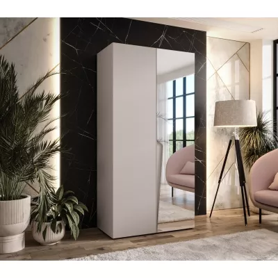 Šatní zrcadlová skříň 100 cm SORAYA 2 - kašmír / kašmírový úchyt