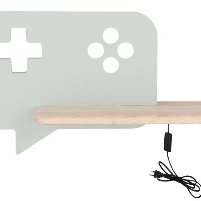 Dětské nástěnné LED svítidlo do zásuvky CONSOLE - 5W, 4000K (denní bílá), mátové / hnědé