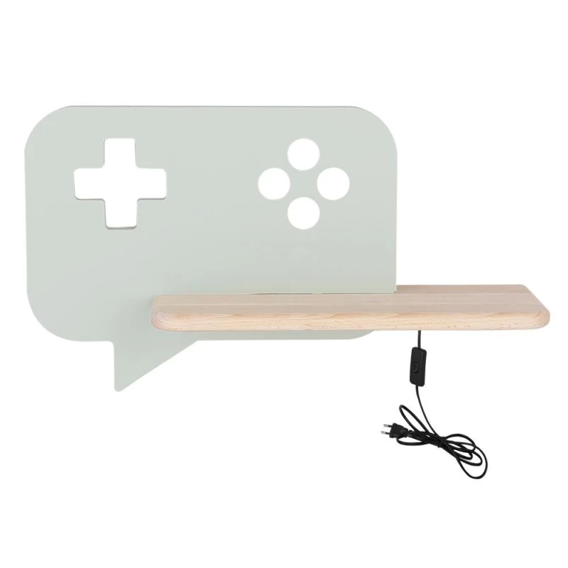 Dětské nástěnné LED svítidlo do zásuvky CONSOLE - 5W, 4000K (denní bílá), mátové / hnědé