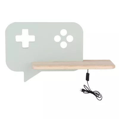 Dětské nástěnné LED svítidlo do zásuvky CONSOLE - 5W, 4000K (denní bílá), mátové / hnědé