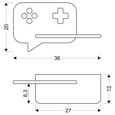 Dětské nástěnné LED svítidlo do zásuvky CONSOLE - 5W, 4000K (denní bílá), mátové / hnědé
