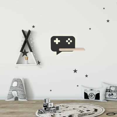 Dětské nástěnné LED svítidlo do zásuvky CONSOLE - 5W, 4000K (denní bílá), černé / hnědé