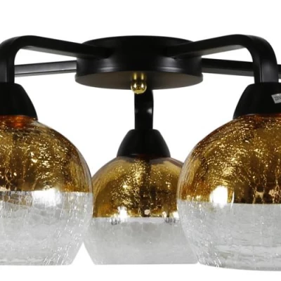 Designové stropní osvětlení CROMINA - 5xE27, 60W, černé / zlaté