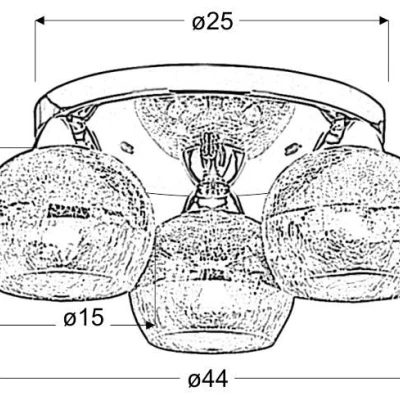Designové stropní kulaté osvětlení CROMINA - 3xE27, 60W, černé / zlaté