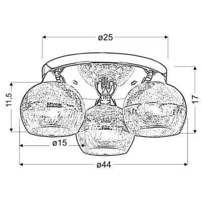 Designové stropní kulaté osvětlení CROMINA - 3xE27, 60W, černé / zlaté