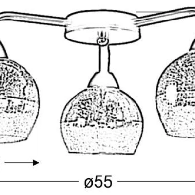 Designové stropní osvětlení CROMINA - 3xE27, 60W, černé / zlaté