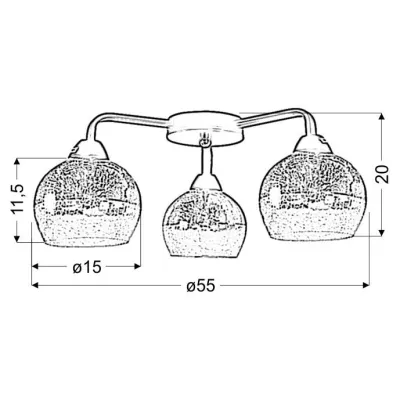 Designové stropní osvětlení CROMINA - 3xE27, 60W, černé / zlaté