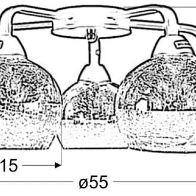 Designové stropní osvětlení CROMINA - 5xE27, 60W, chromované
