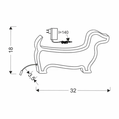 Nástěnné svítidlo do dětského pokoje DOG - 12W, 3000K (teplá bílá), růžové