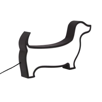 Nástěnné svítidlo do dětského pokoje DOG - 12W, 3000K (teplá bílá), černé