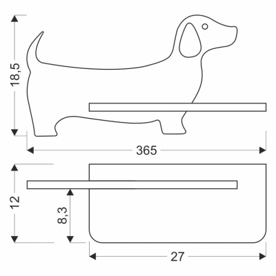 Nástěnná lampička do dětského pokoje DOG - 5W, 4000K (denní bílá), růžová