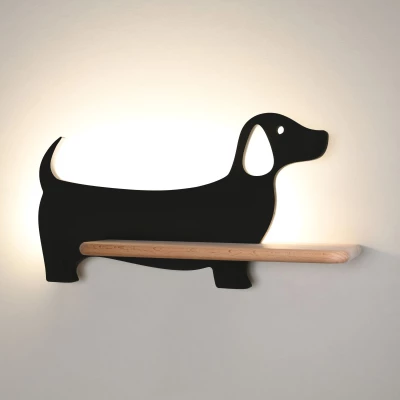 Nástěnná lampička do dětského pokoje DOG - 5W, 4000K (denní bílá), černá