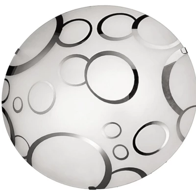 Nástěnné / stropní osvětlení DOKA - 2xE27, 60W, 40cm, kulaté, chromované / bílé