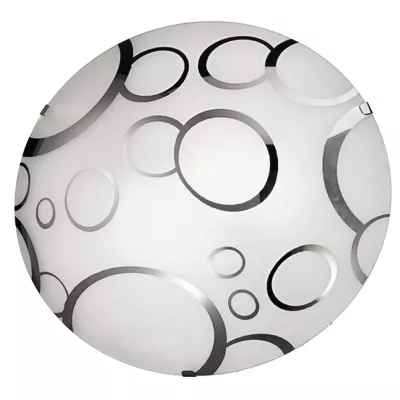 Nástěnné / stropní osvětlení DOKA - 1xE27, 60W, 30cm, kulaté, chromované / bílé