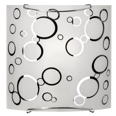 Nástěnné moderní osvětlení DOKA - 1xE27, 60W, hranaté, chromované / bílé