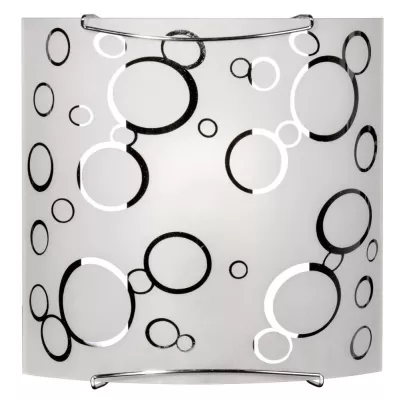 Nástěnné moderní osvětlení DOKA - 1xE27, 60W, hranaté, chromované / bílé