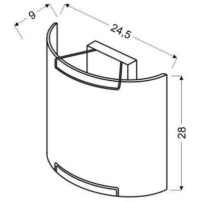 Nástěnné moderní osvětlení DOKA - 1xE27, 60W, hranaté, chromované / bílé
