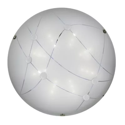 Nástěnné / stropní skleněné LED světlo DUCA - 10W, 3000K (teplá bílá), 30cm, kulaté, bílé