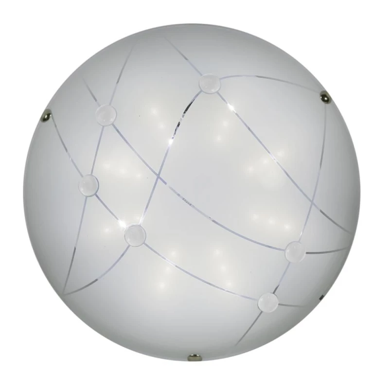 Nástěnné / stropní skleněné LED světlo DUCA - 10W, 6500K (studená bílá), 30cm, kulaté, bílé