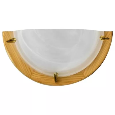 Nástěnné moderní osvětlení DUNA - 1xE27, 60W, borovice / bílé