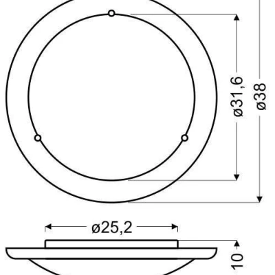 Stropní / nástěnné kulaté svítidlo DUNA - 2xE27, 60W, 38cm, dub / bílé