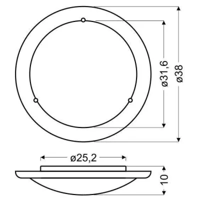 Stropní / nástěnné kulaté svítidlo DUNA - 2xE27, 60W, 38cm, dub / bílé
