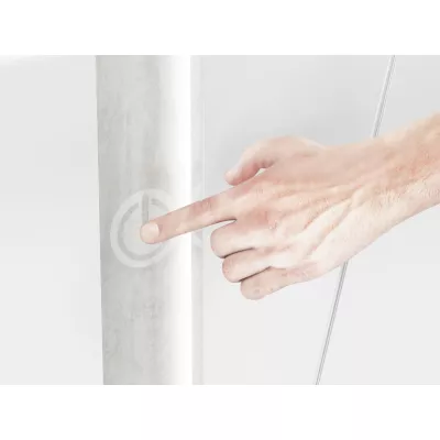 VÝPRODEJ - Šatní skříň FIDES - šířka 92 cm, bílá / stříbrný beton